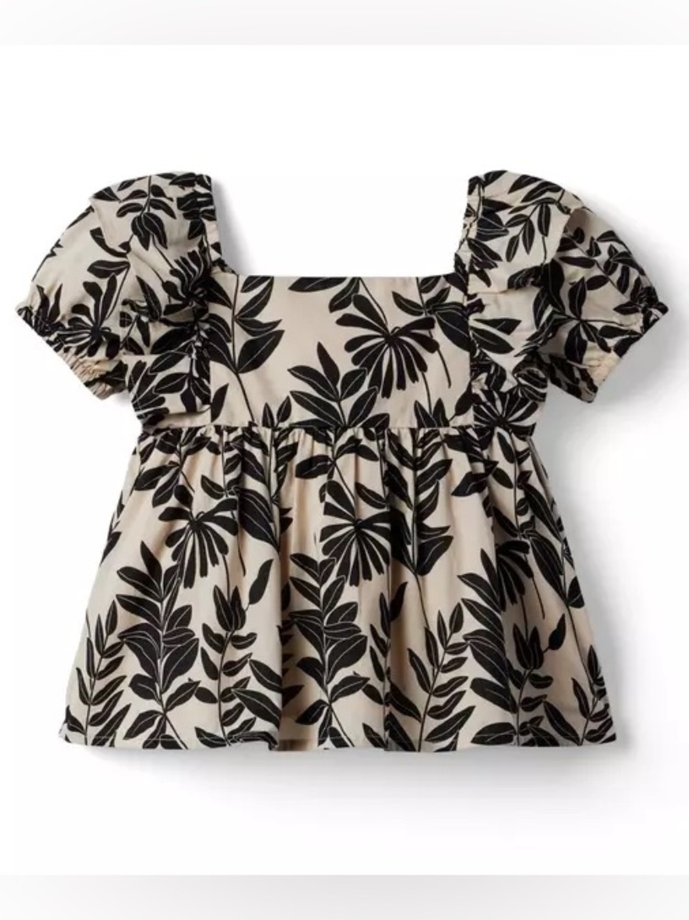 NWOT Janie and Jack Palm Floral Puff Sleeve Top